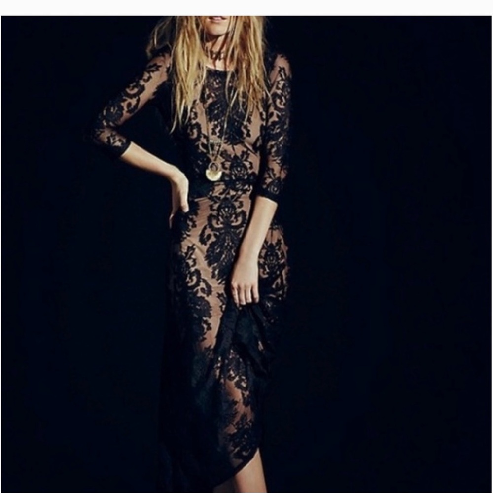 For Love And Lemons black San Marco midi